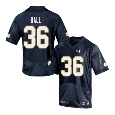 Notre Dame Fighting Irish Men's Brian Ball #36 Navy Under Armour Authentic Stitched Big & Tall College NCAA Football Jersey HLR5099XB